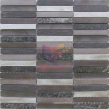 Strip Aluminium and Slate, Quatz Mixed Mosaic Tiles (CFA103)